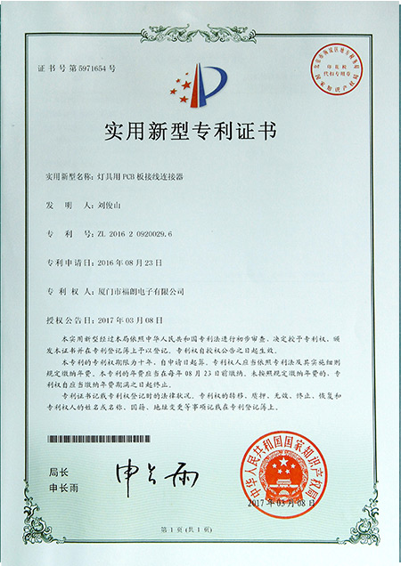 Certificate of Utility Model Patent